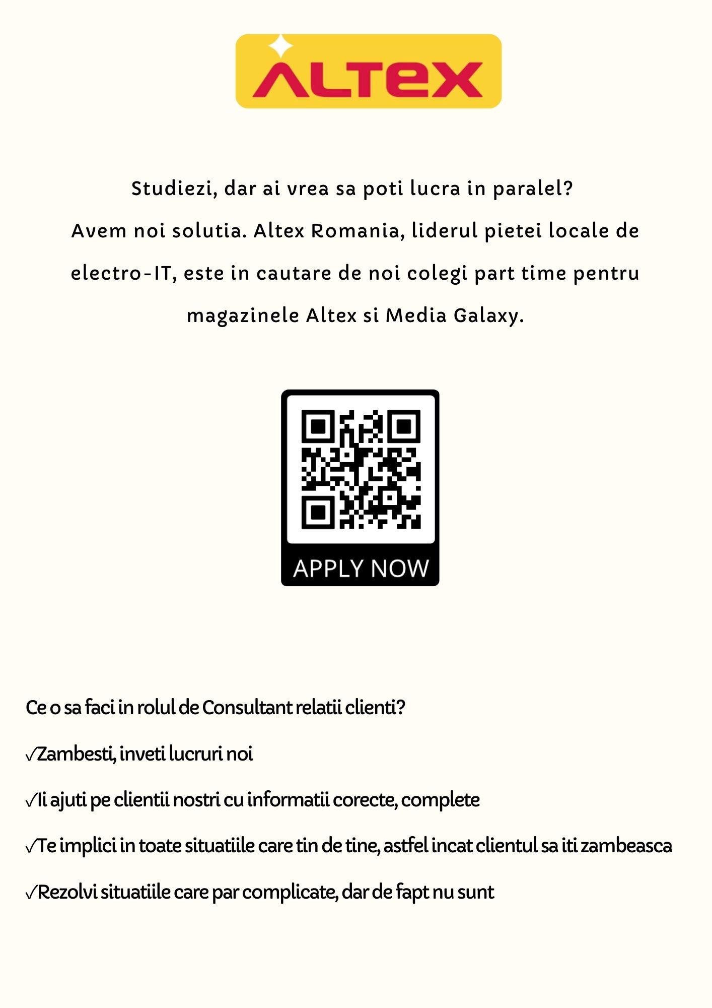 Imagine Consultant relații clienți @ALTEX