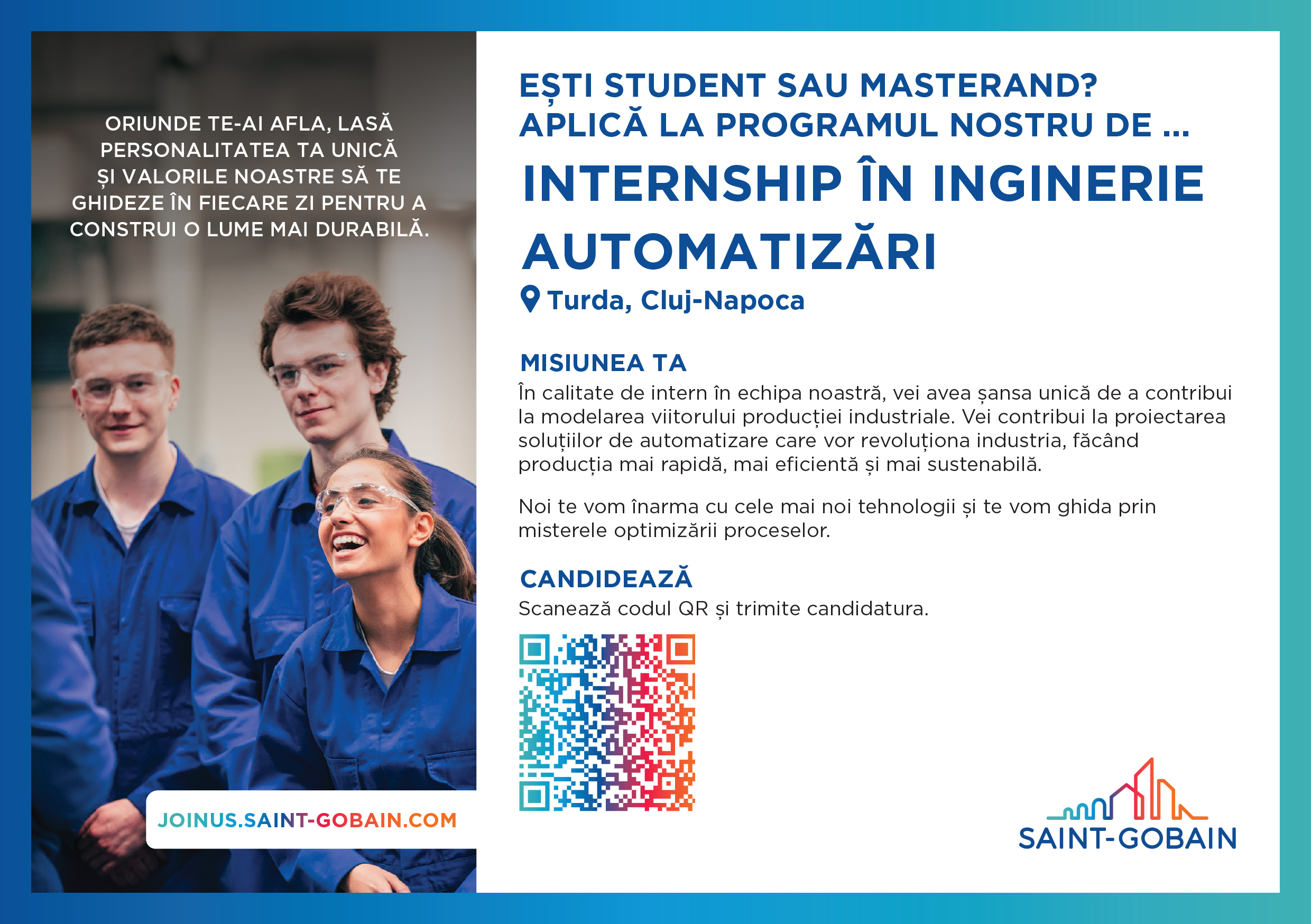 Imagine Inginer Automatist Junior - Internship @Saint Gobain